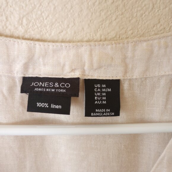 Luxury Earthy Natural Linen Piratecore Lagenlook Tunic Top Jones New York - Picture 2 of 5